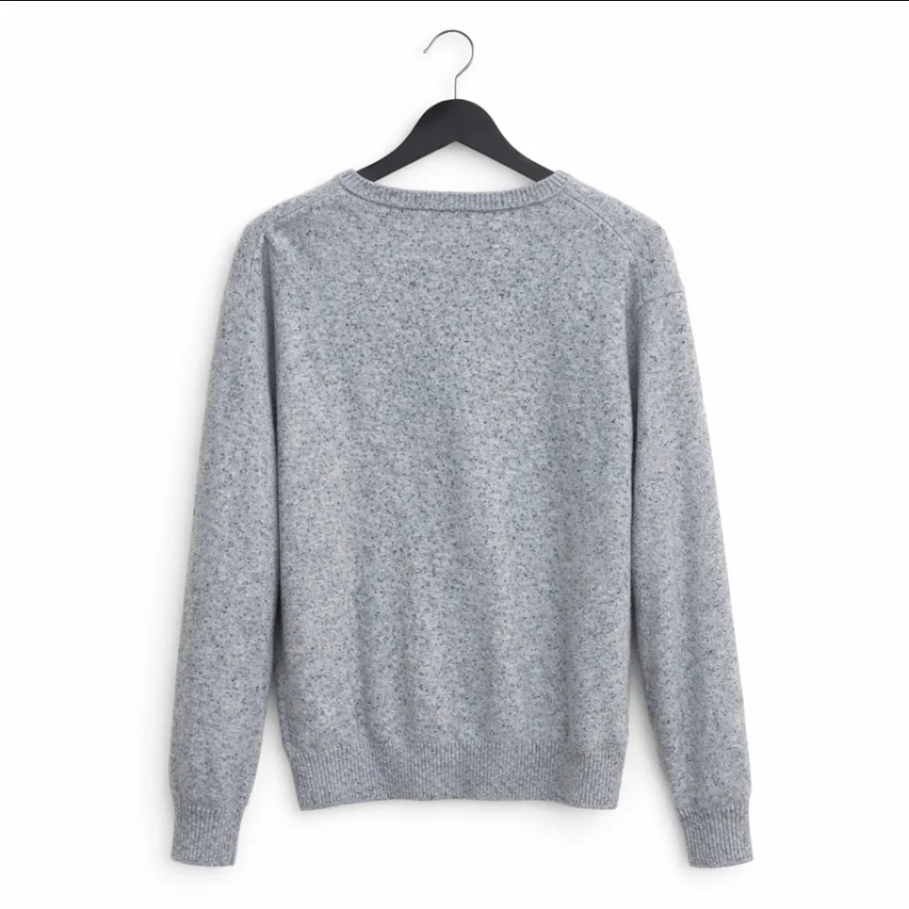 Saks Fifth Avenue Black Label Gray Merino Wool Blend Mens Crew Neck Sweater XL
